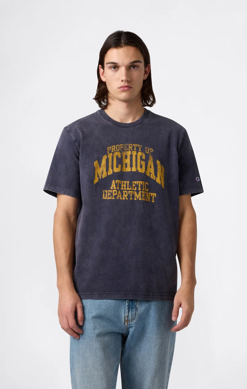 Men’s Heavy Cotton T-Shirt with Reverse Weave Print