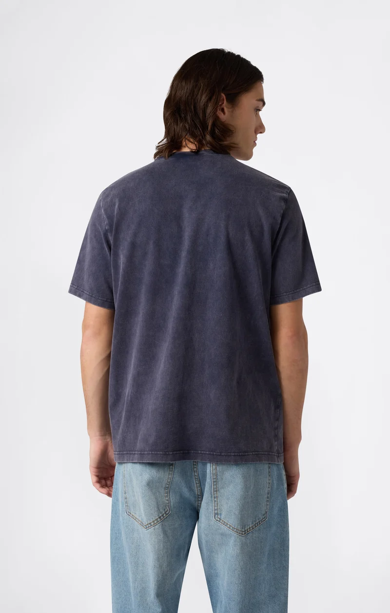 Men’s Heavy Cotton T-Shirt with Reverse Weave Print
