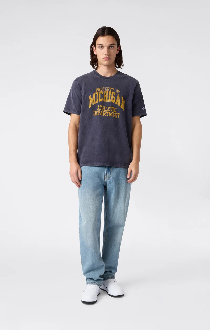 Men’s Heavy Cotton T-Shirt with Reverse Weave Print