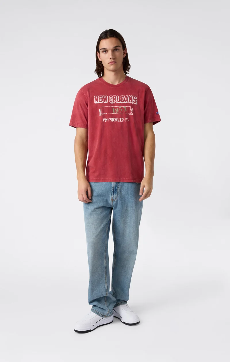 Men’s Heavyweight Cotton T-shirt with Reverse Weave Print