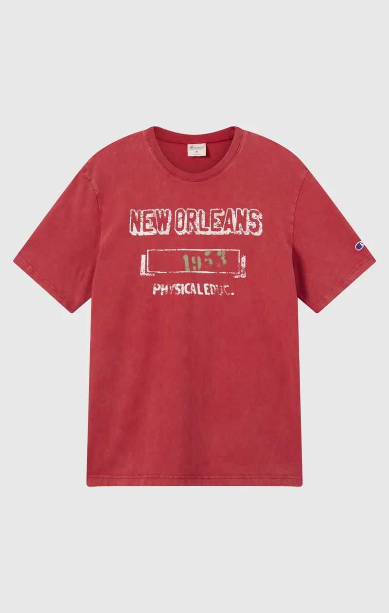 Men’s Heavyweight Cotton T-shirt with Reverse Weave Print