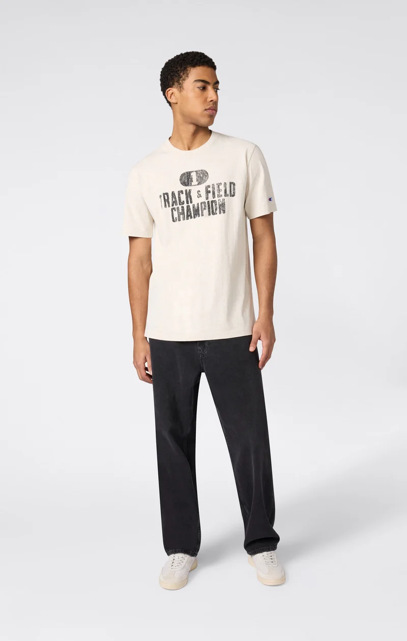 Men’s Heavyweight Cotton T-shirt with Reverse Weave Print