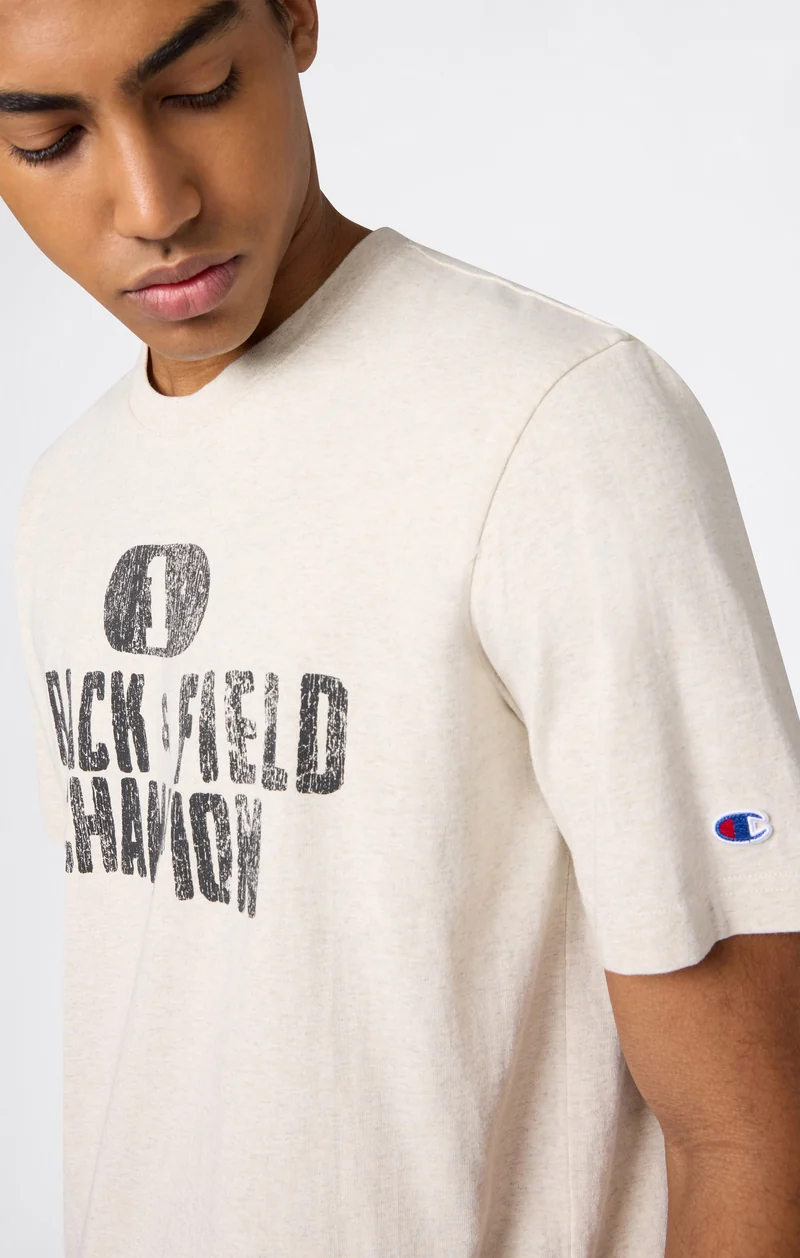 Men’s Heavyweight Cotton T-shirt with Reverse Weave Print