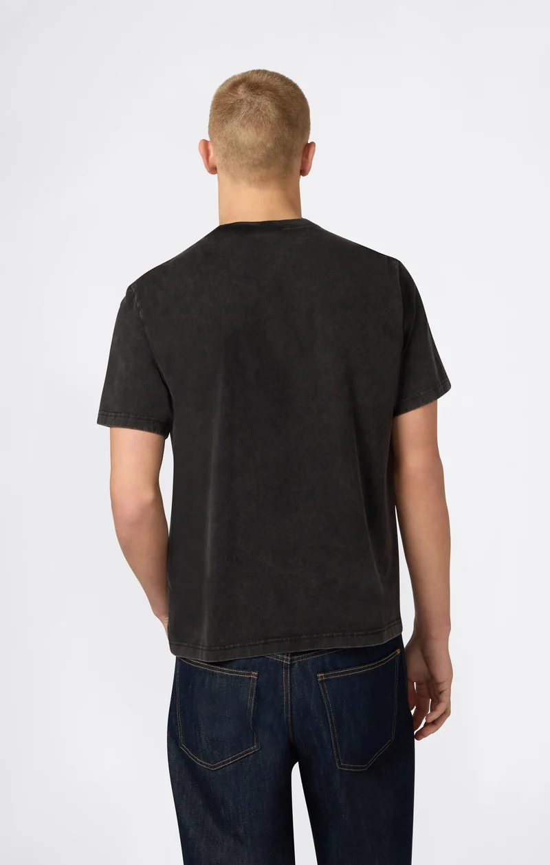 Men’s Heavyweight Cotton T-shirt with Reverse Weave Print