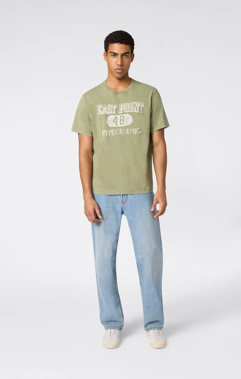 Men’s Heavyweight Cotton T-shirt with Reverse Weave Print