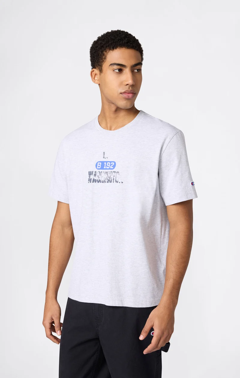 Men’s Heavyweight Cotton T-shirt with Reverse Weave Print