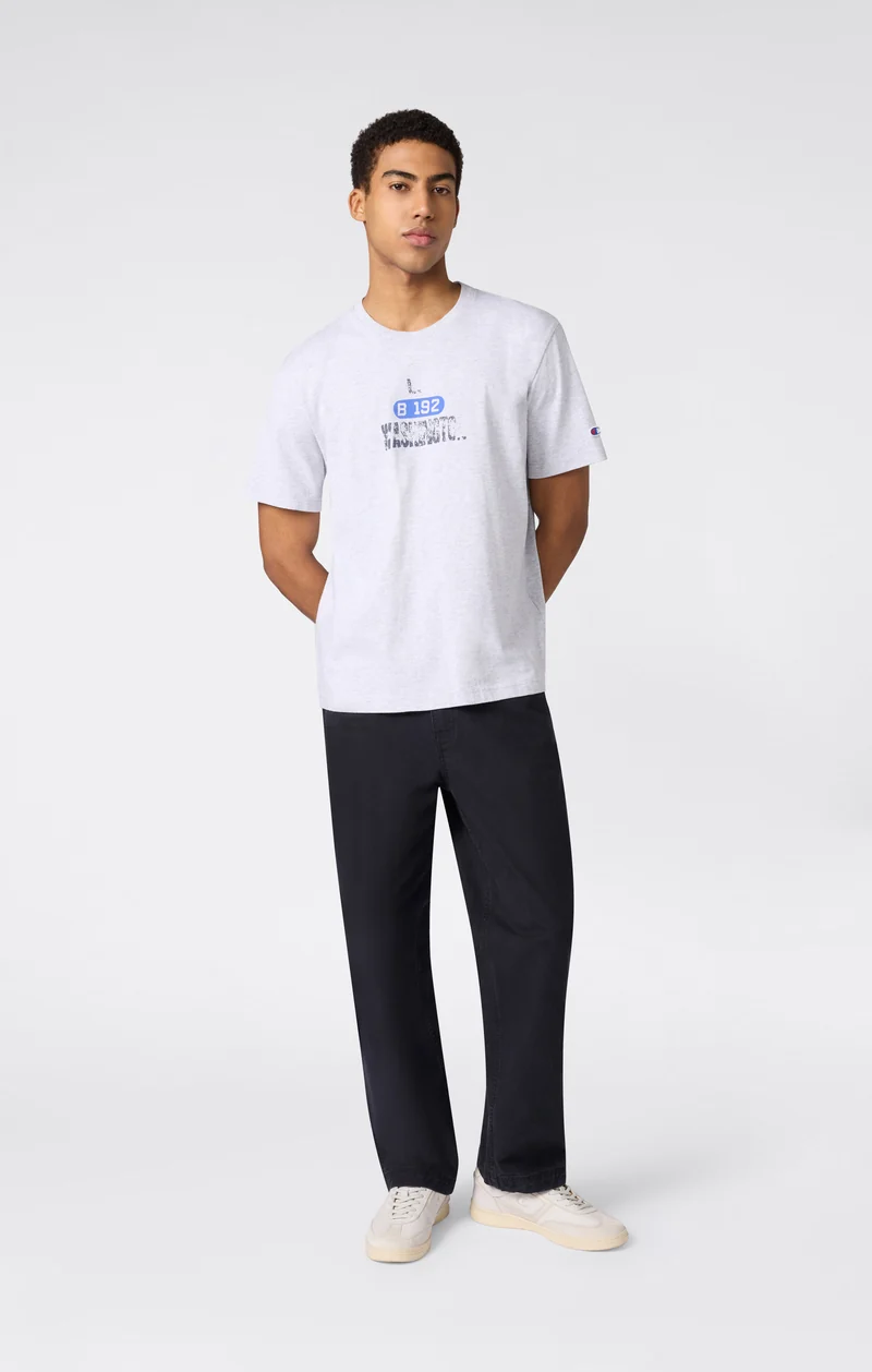 Men’s Heavyweight Cotton T-shirt with Reverse Weave Print