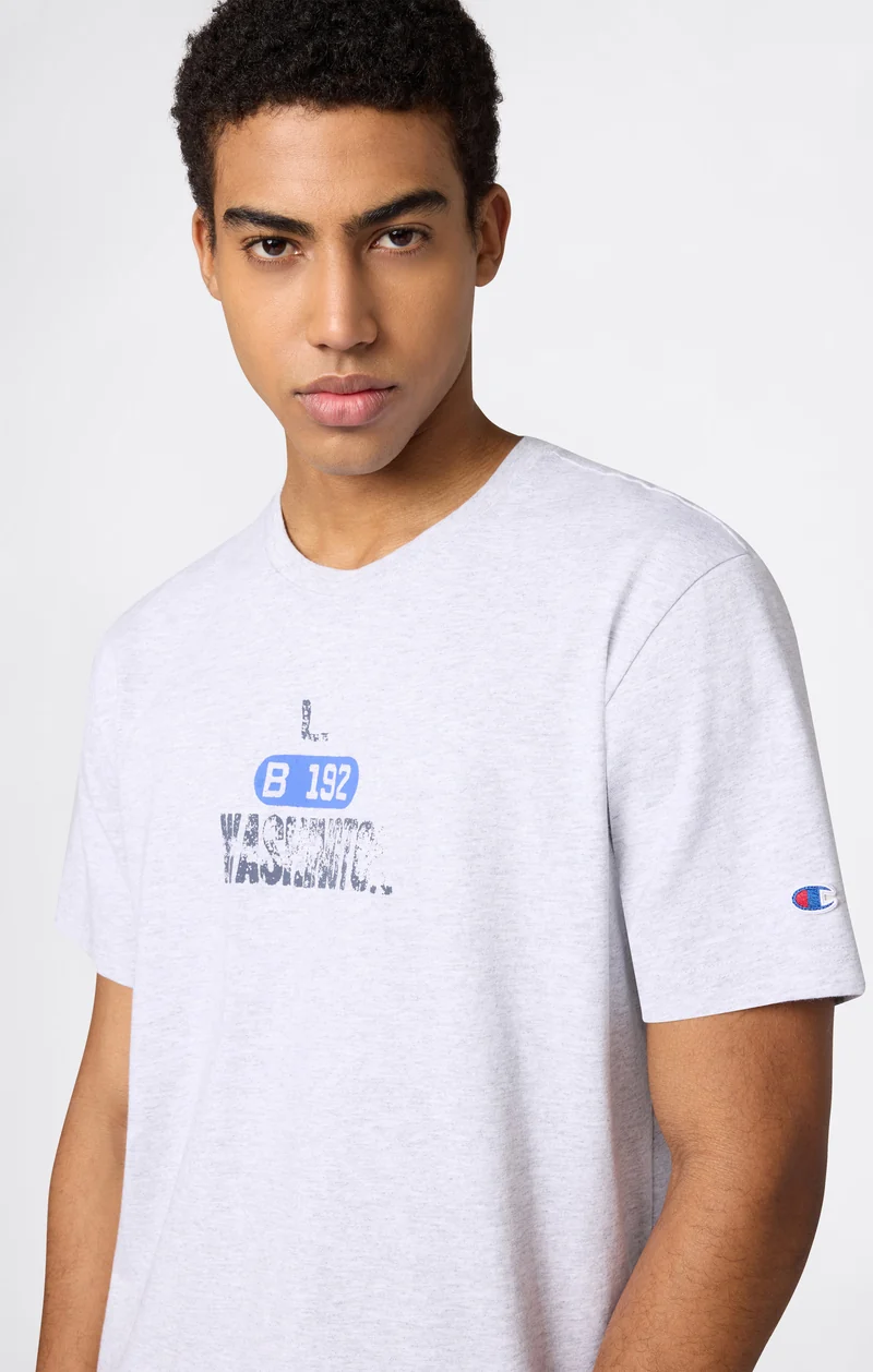 Men’s Heavyweight Cotton T-shirt with Reverse Weave Print