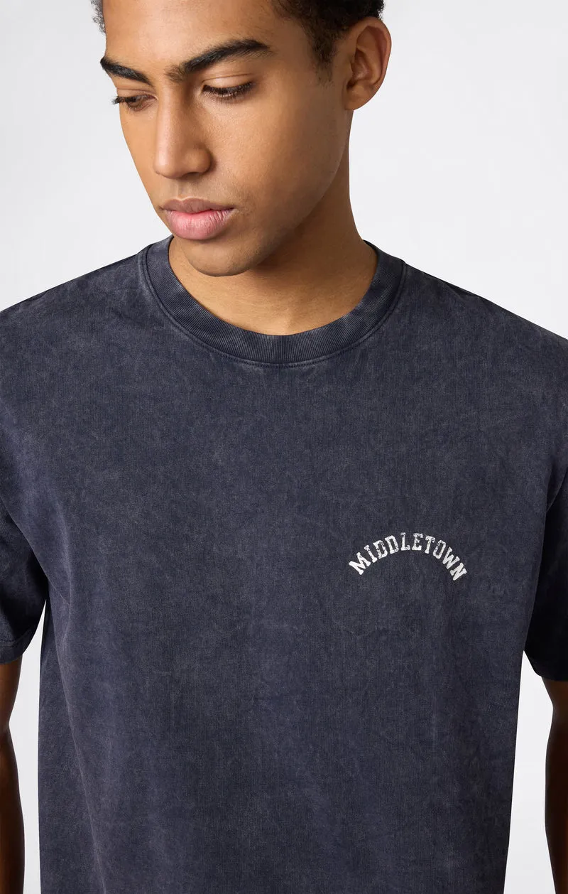 Men’s Heavyweight Cotton T-shirt with Reverse Weave Print