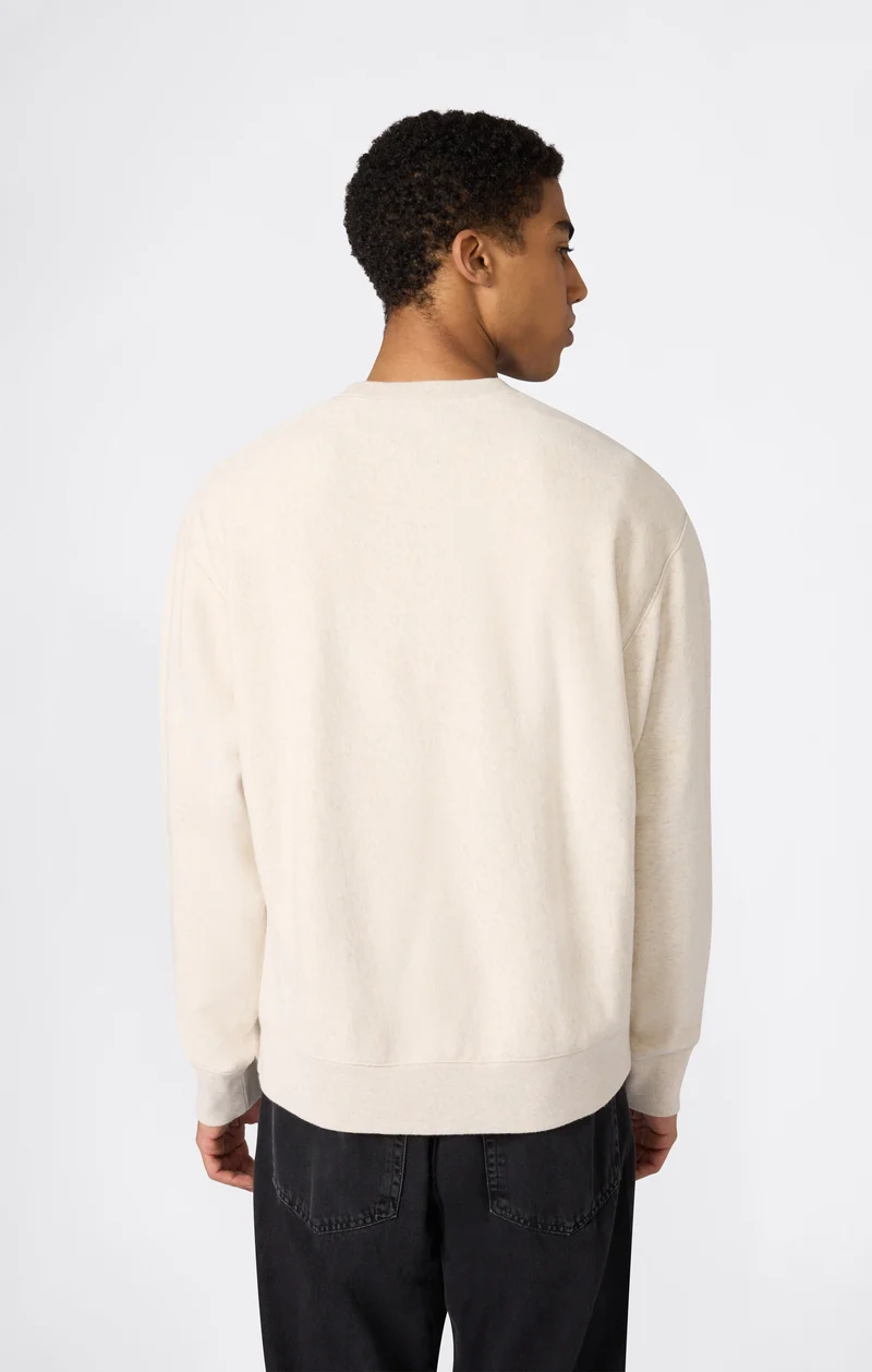 Men’s Heavyweight Crewneck Sweatshirt with Brushed Interior and Print Reverse Weave