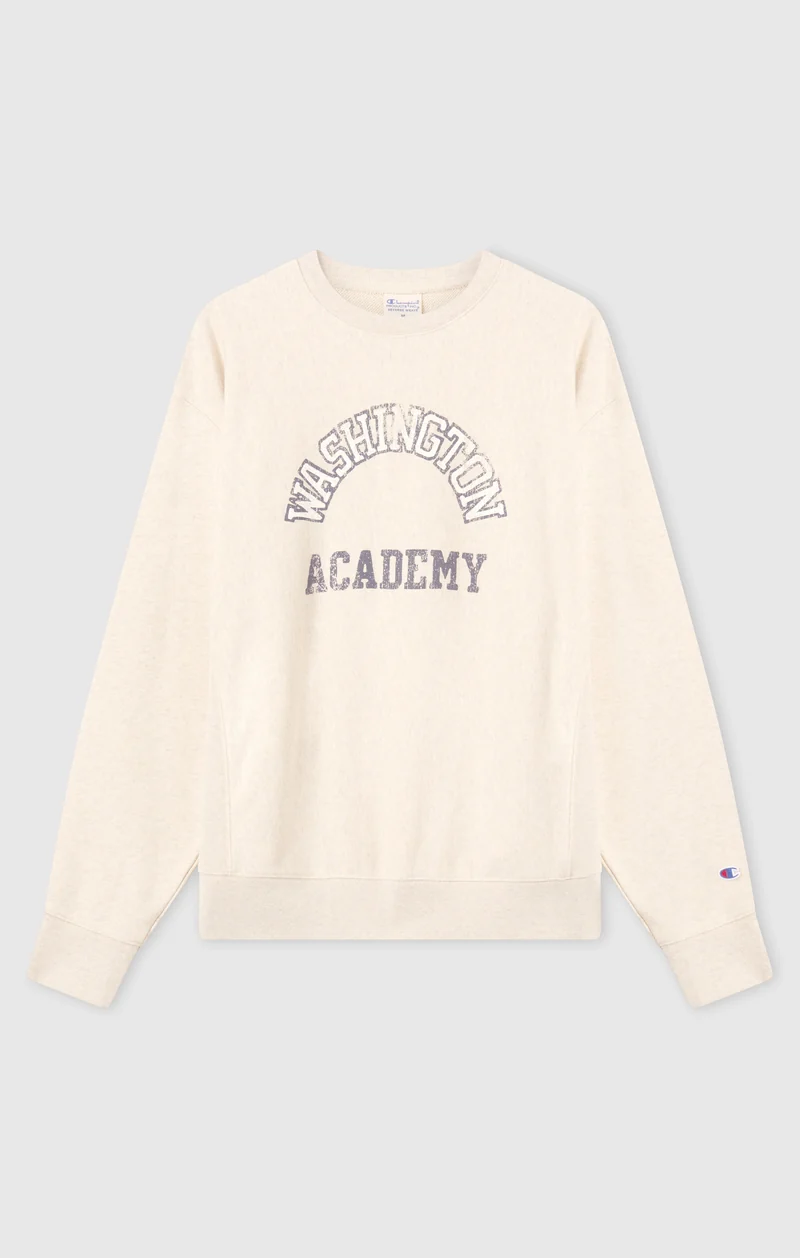 Men’s Heavyweight Crewneck Sweatshirt with Brushed Interior and Print Reverse Weave