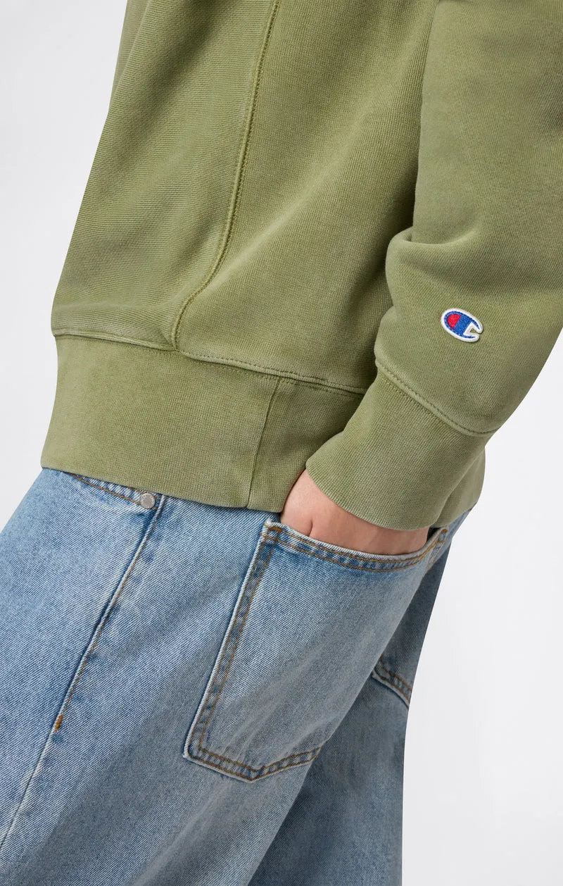Men’s Heavyweight Crewneck Sweatshirt with Brushed Interior and Print Reverse Weave