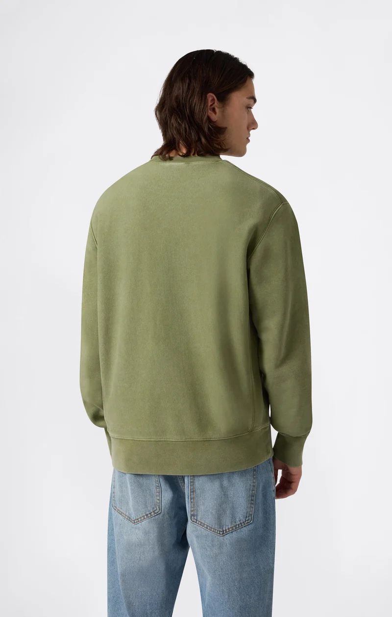 Men’s Heavyweight Crewneck Sweatshirt with Brushed Interior and Print Reverse Weave