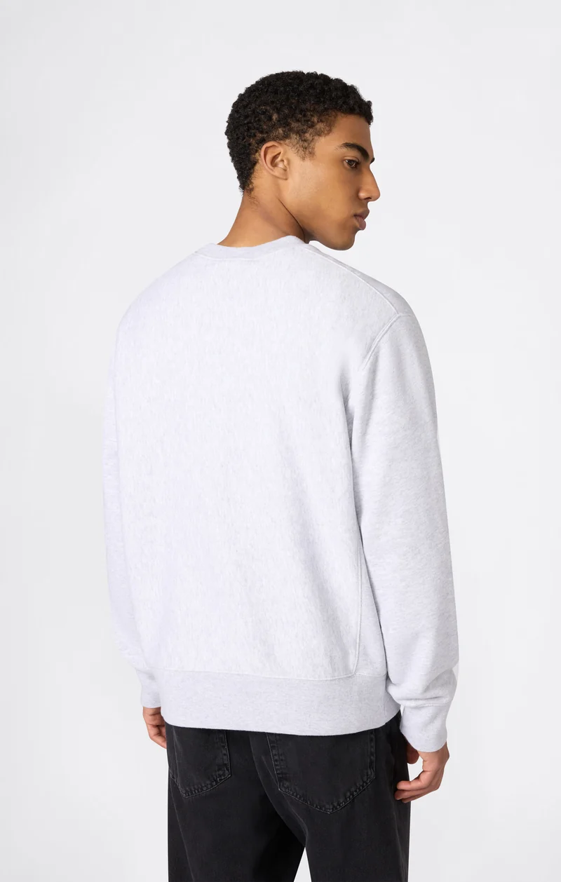 Men’s Heavyweight Crewneck Sweatshirt with Brushed Interior and Print Reverse Weave