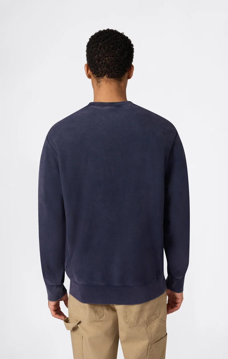 Men’s Heavyweight Crewneck Sweatshirt with Brushed Interior and Print Reverse Weave