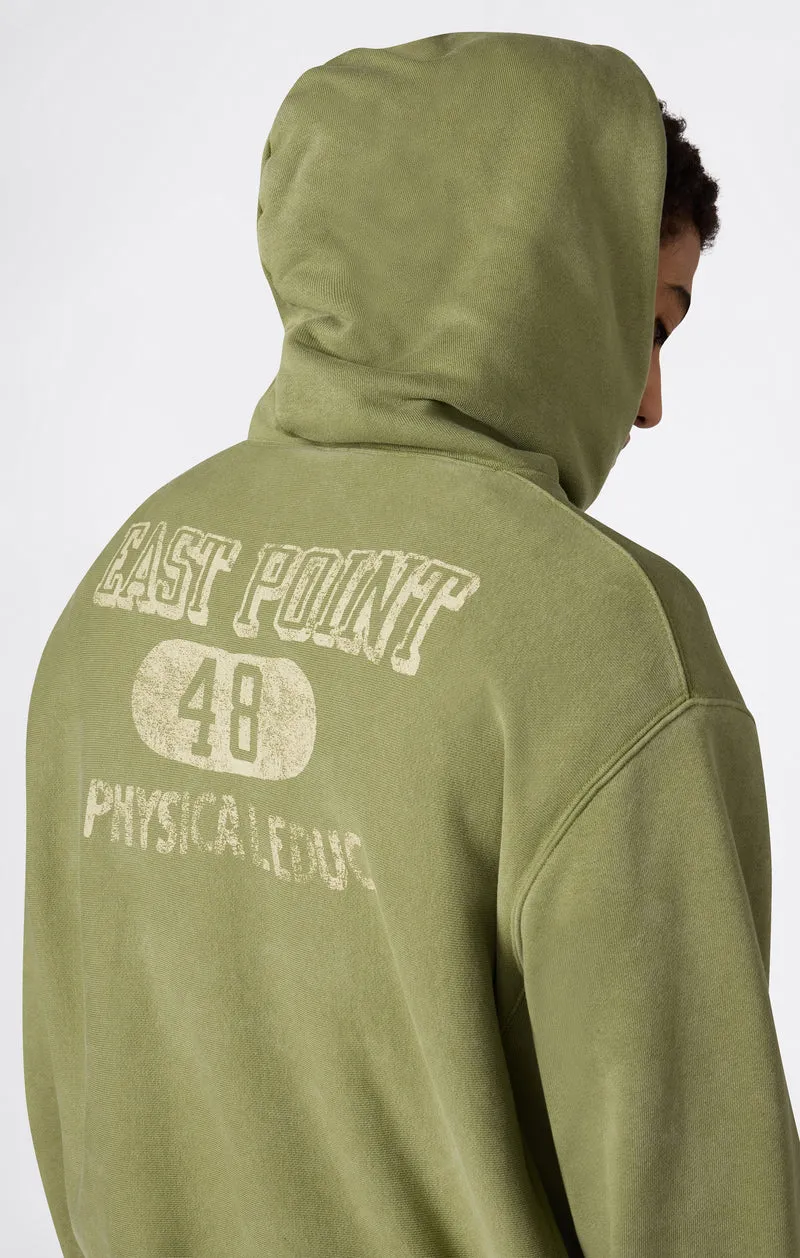 Heavyweight Men's Hooded Sweatshirt with Brushed Interior and Print Reverse Weave
