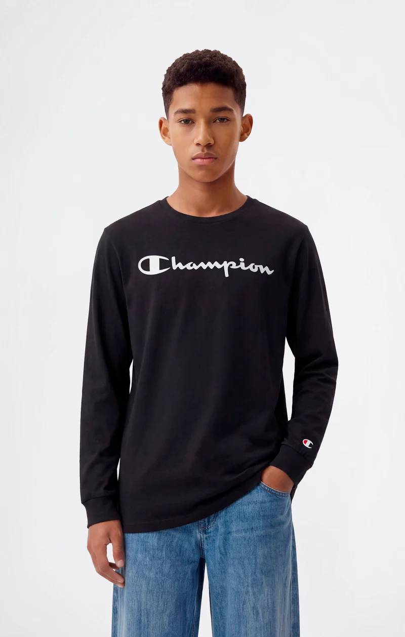 Boys' Long Sleeve T-Shirt Script Logo