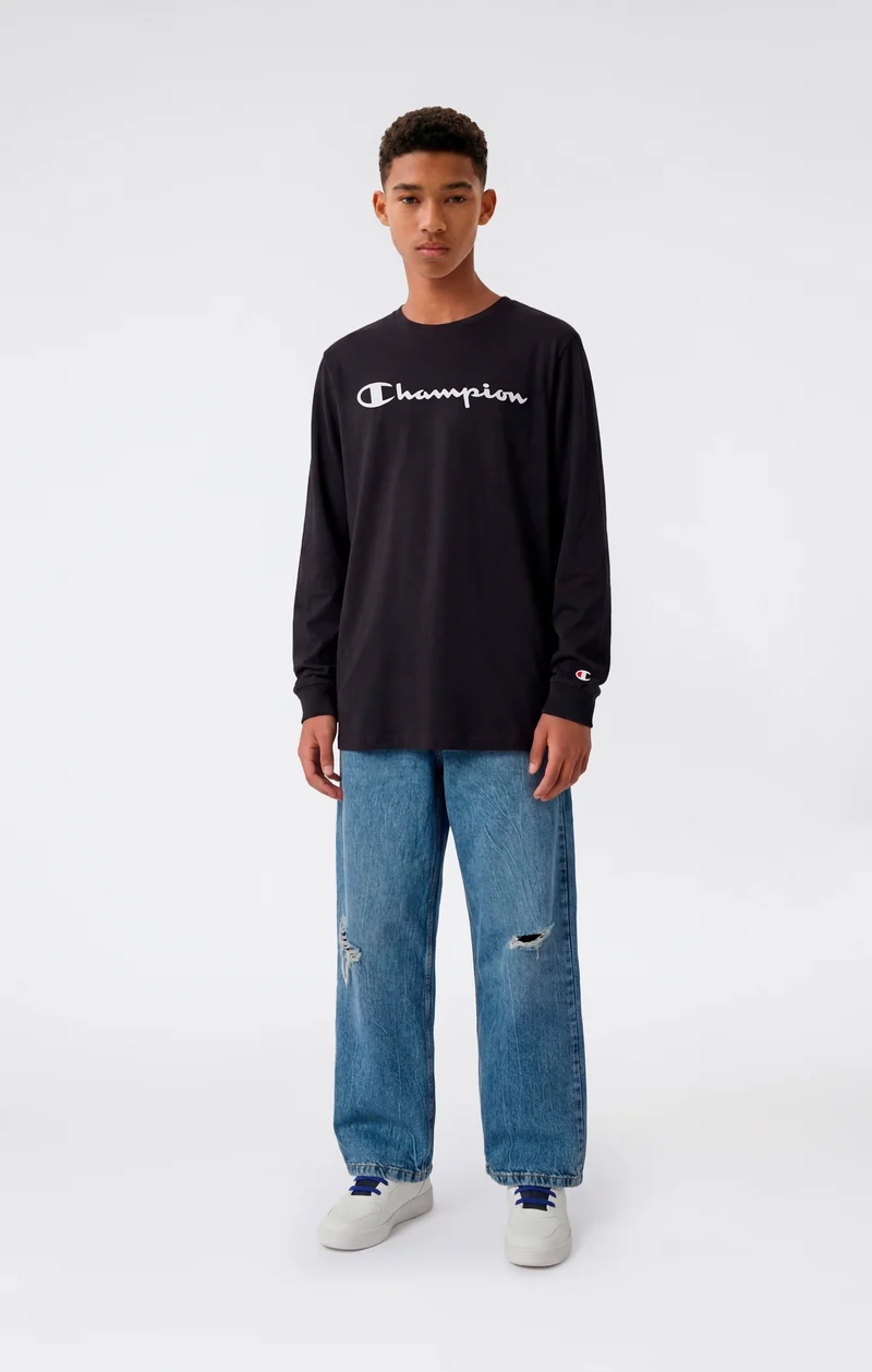 Boys' Long Sleeve T-Shirt Script Logo