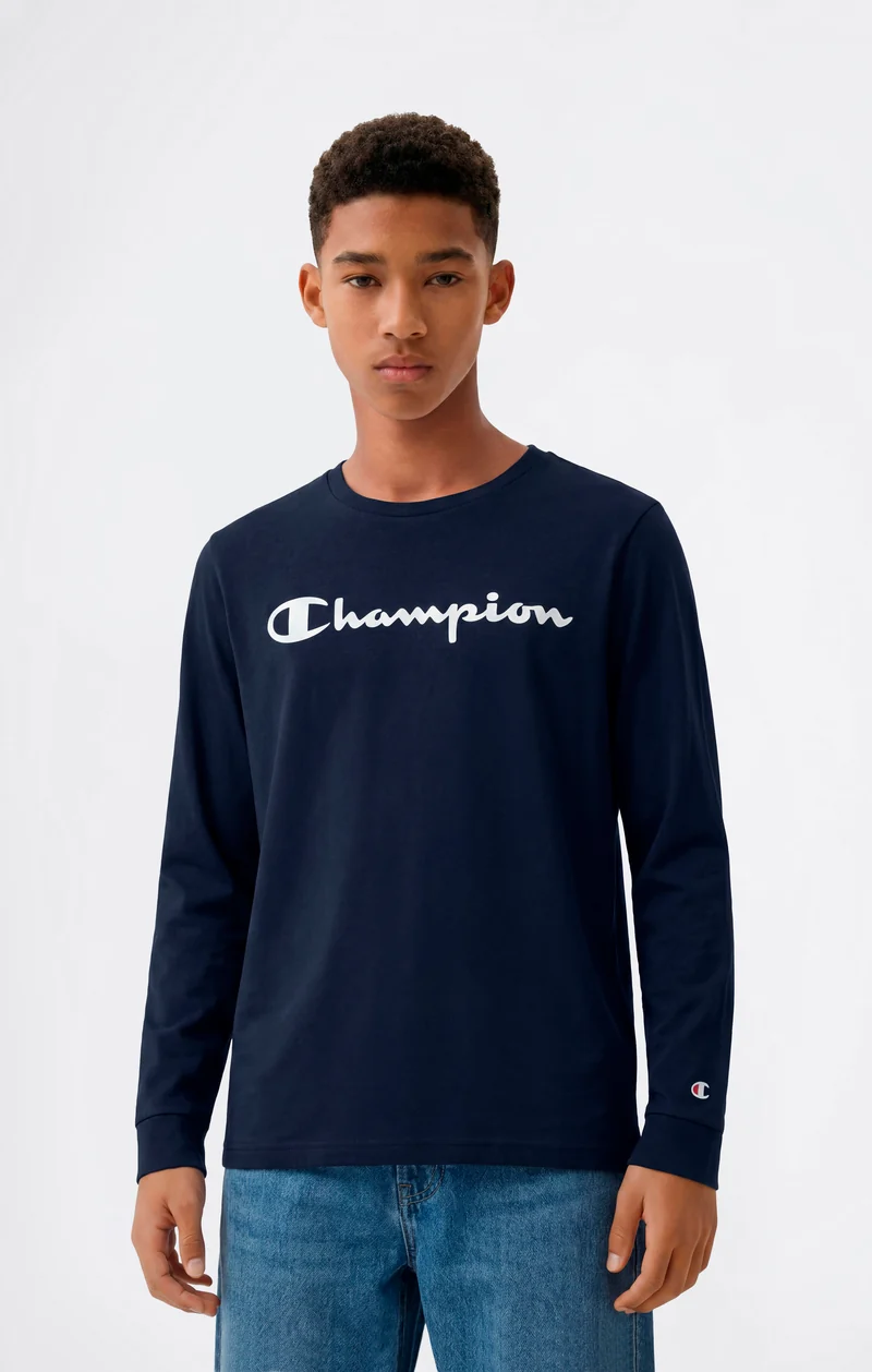 Boys' Long Sleeve T-Shirt Script Logo