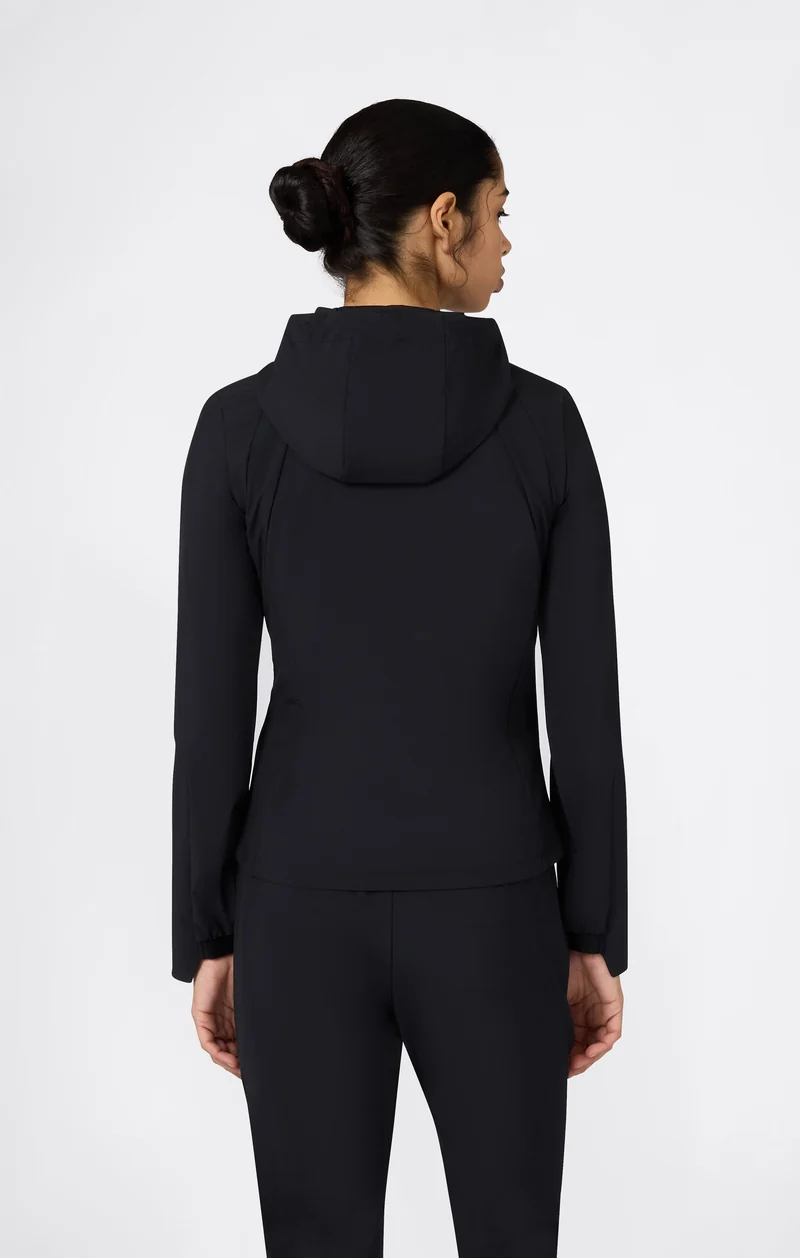 Women’s Stretch Nylon Hooded Track Top Slim Fit