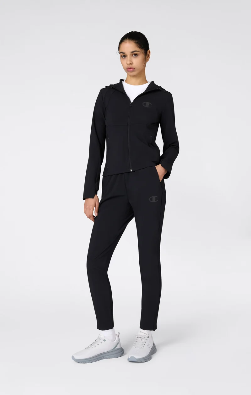 Women’s Stretch Nylon Hooded Track Top Slim Fit