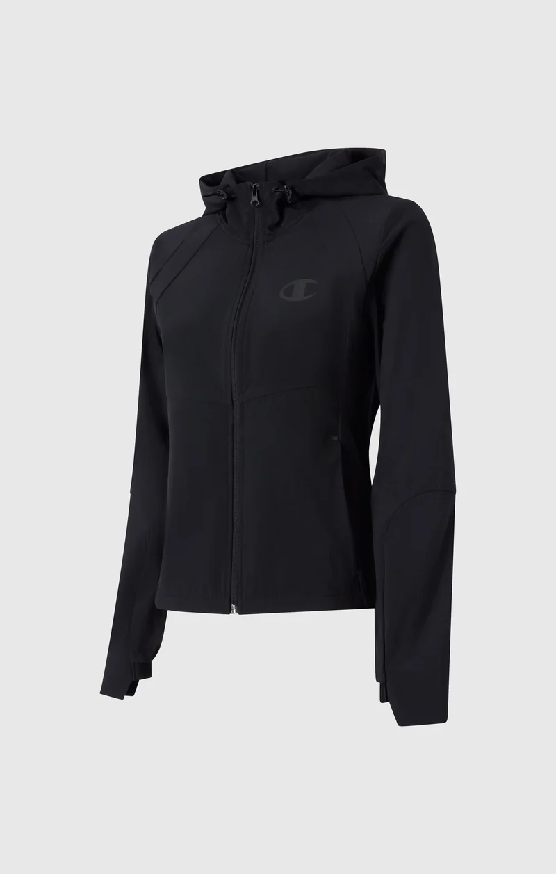 Women’s Stretch Nylon Hooded Track Top Slim Fit