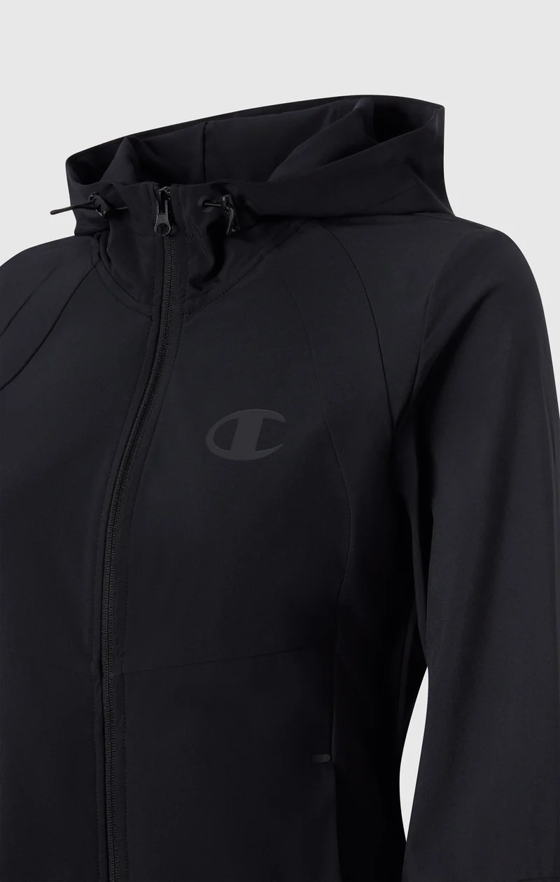 Women’s Stretch Nylon Hooded Track Top Slim Fit