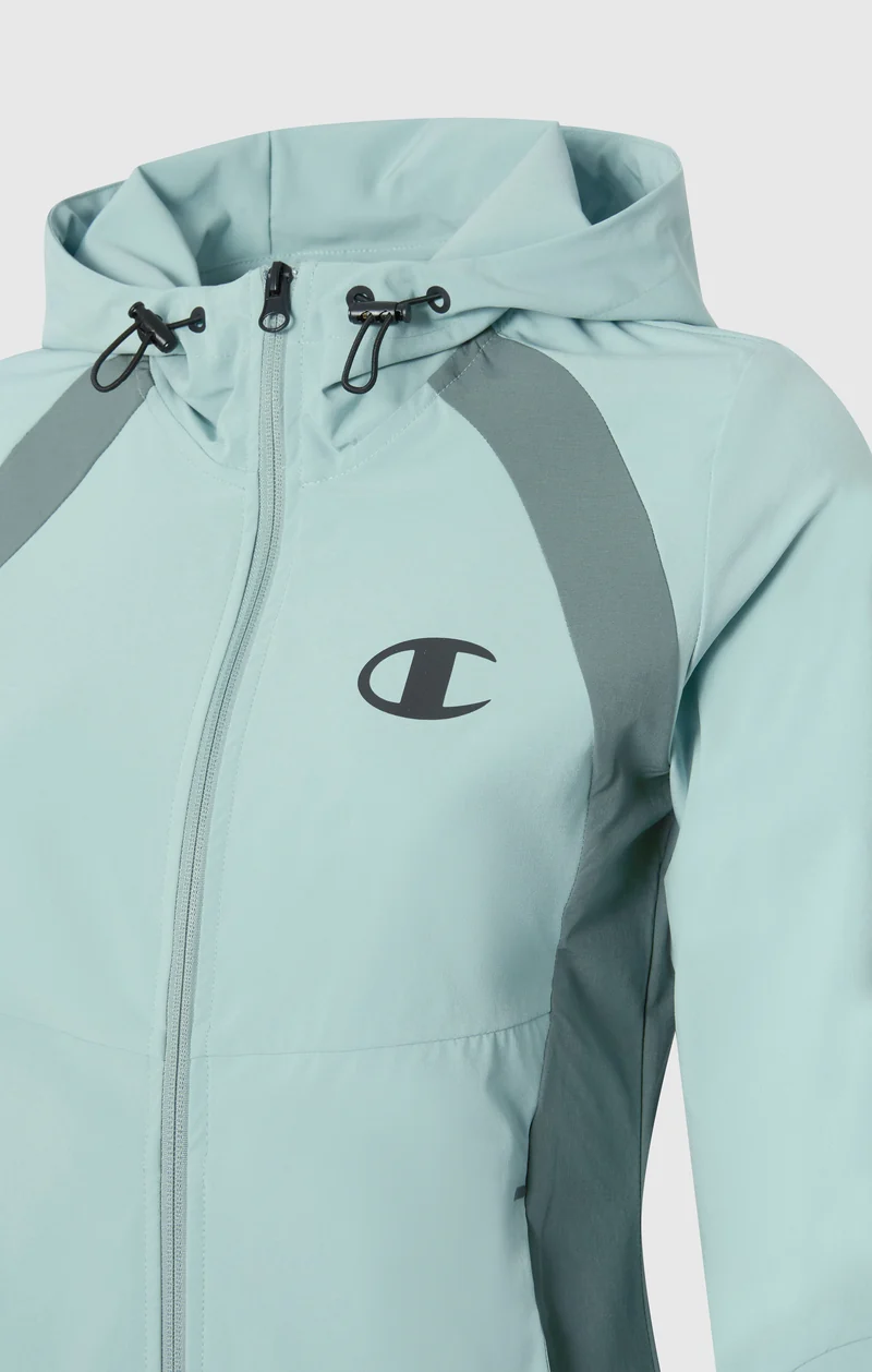 Women’s Stretch Nylon Hooded Track Top Slim Fit