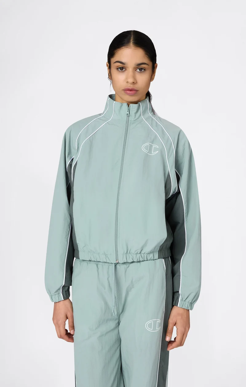 Women’s Woven Nylon Full-Zip Track Top Loose Fit