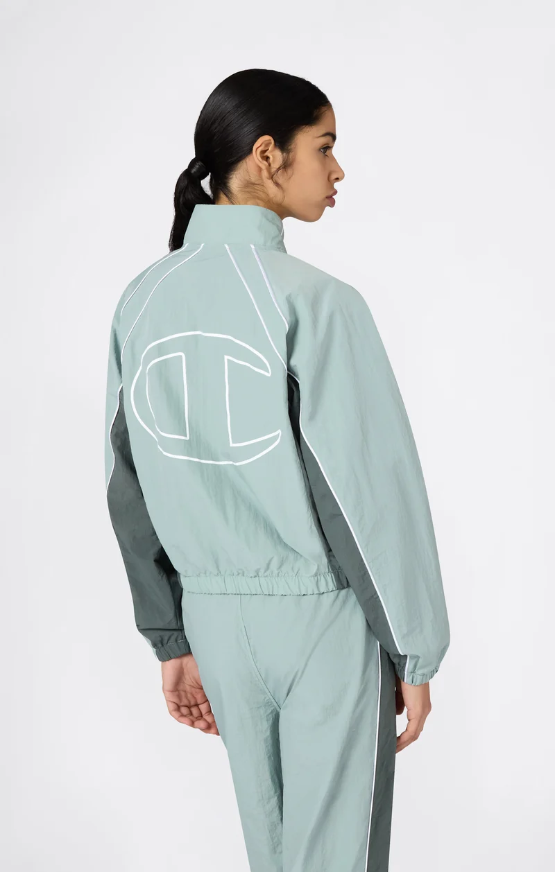 Women’s Woven Nylon Full-Zip Track Top Loose Fit