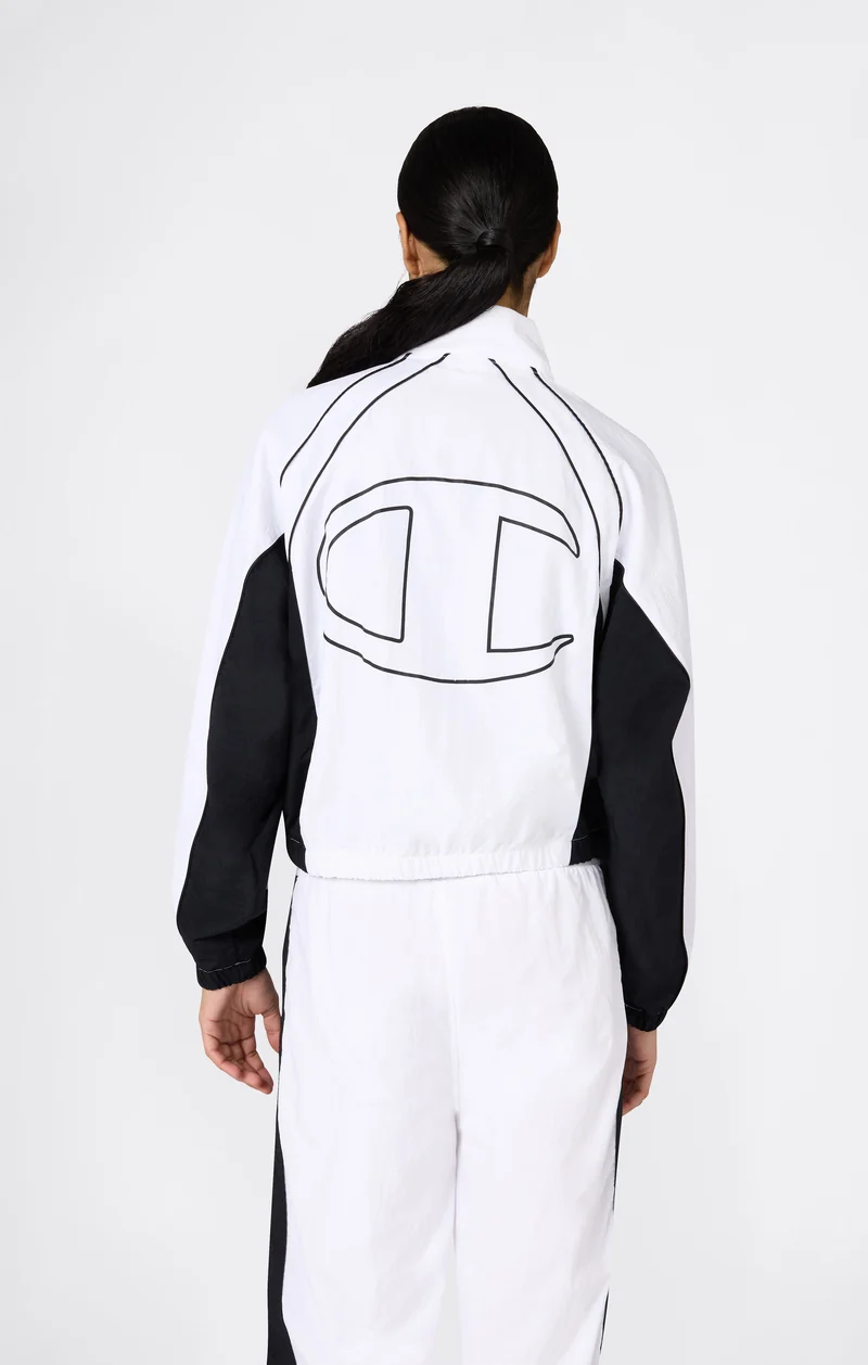Women’s Woven Nylon Full-Zip Track Top Loose Fit