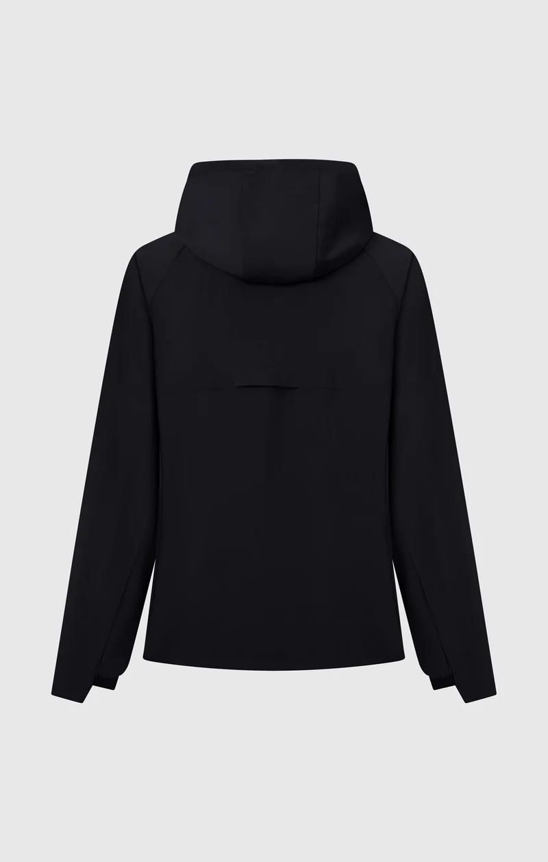 Men’s Stretch Woven Nylon Hooded Track Top Slim Fit
