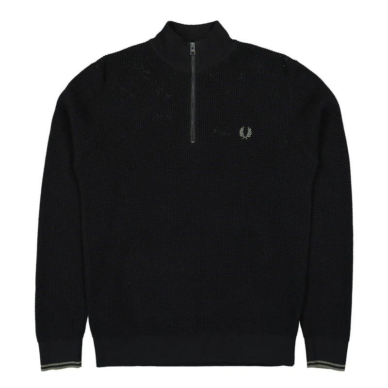 Waffle Stitch Half Zip Jumper