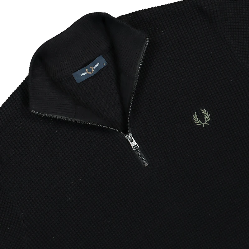 Waffle Stitch Half Zip Jumper
