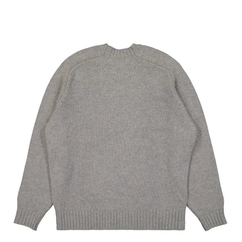 Crocodile Motif Carded Wool Sweater