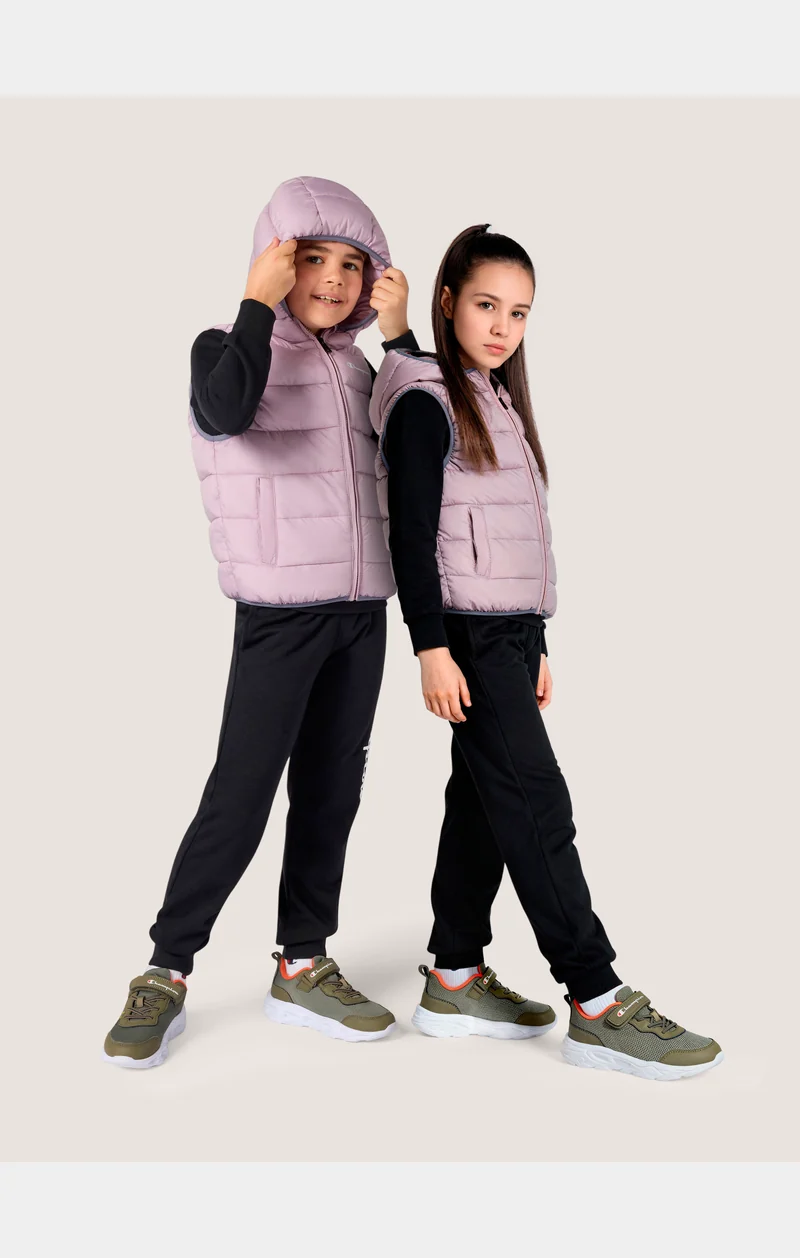 Padded Hooded Vest with Full Zip for Kids
