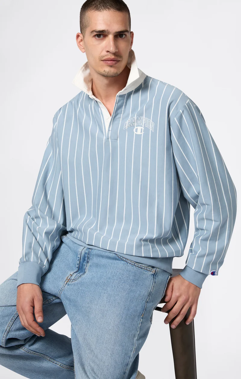 Men’s Striped Polo Street Varsity