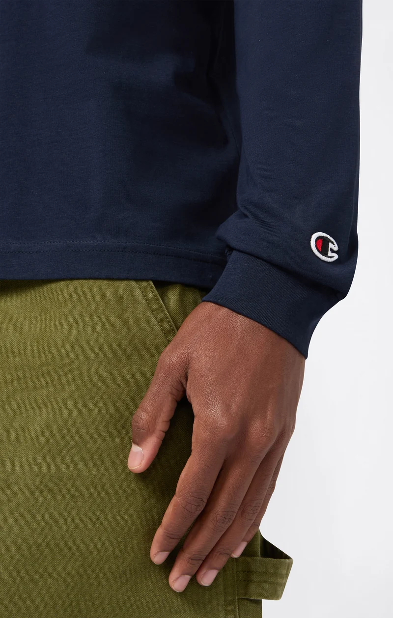 Men’s Crewneck Long Sleeve With Big Embroidery Logo T-Shirt Icons