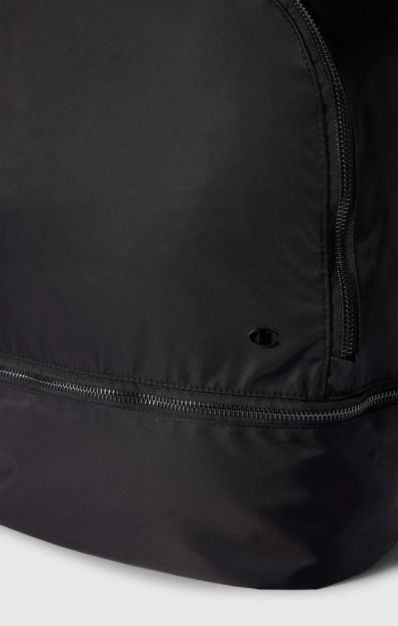 Satin Backpack with Bottom Compartment