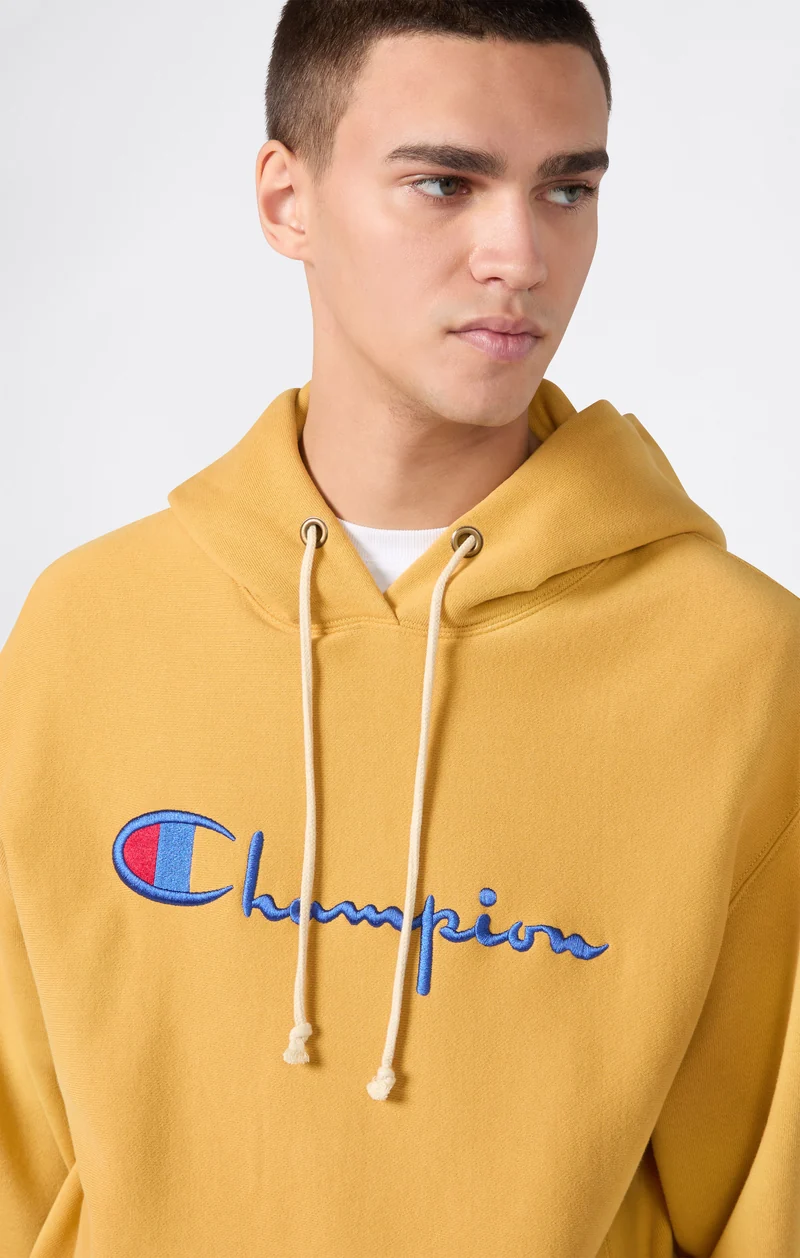 Men’s Heavyweight Hoodie with Brushed Fleece Interior Reverse Weave