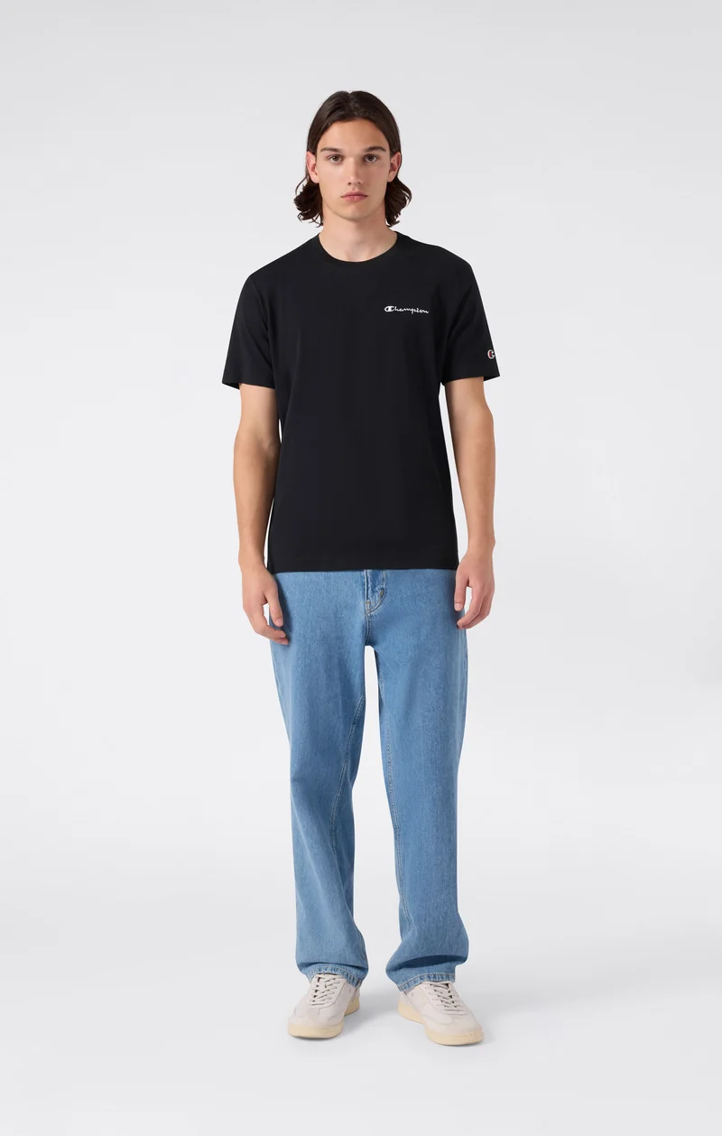 Men’s T-Shirt with Small Embroidered Logo Icons