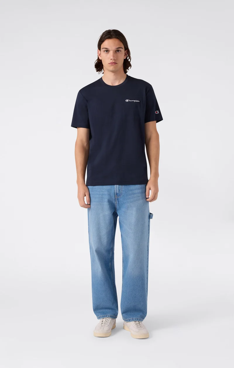 Men’s T-Shirt with Small Embroidered Logo Icons