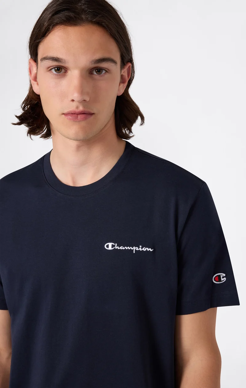 Men’s T-Shirt with Small Embroidered Logo Icons