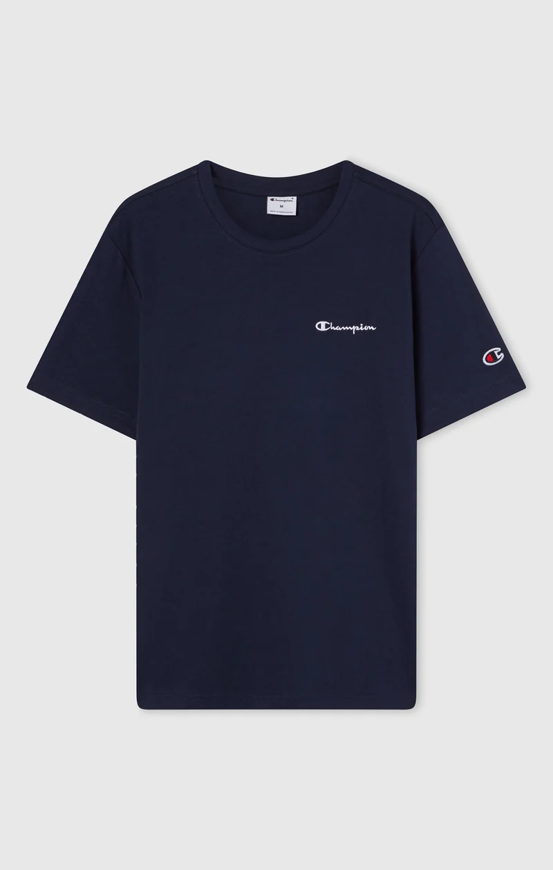 Men’s T-Shirt with Small Embroidered Logo Icons