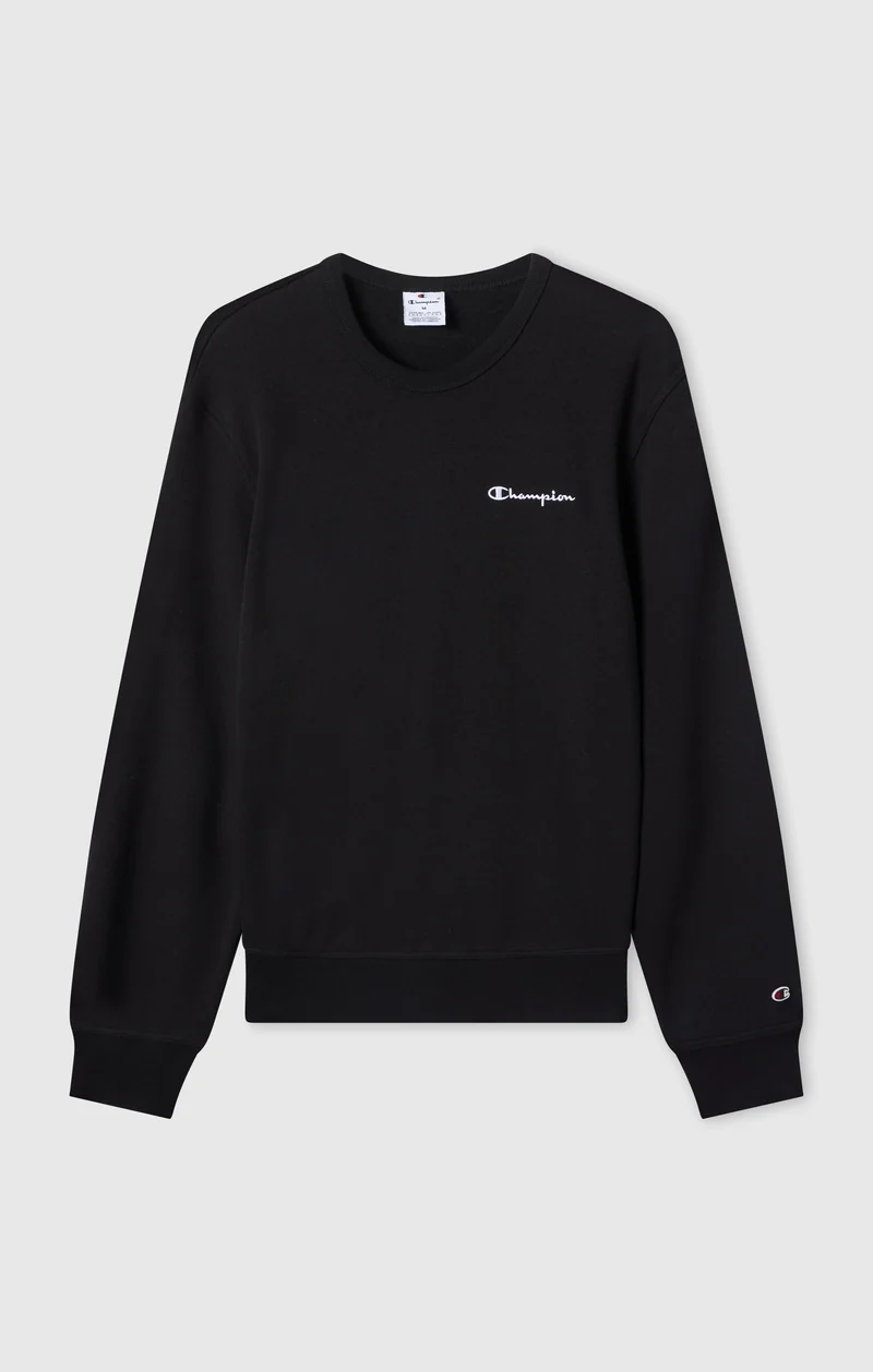 Men’s Fleece Crewneck Sweatshirt with Small Embroidered Logo Icons