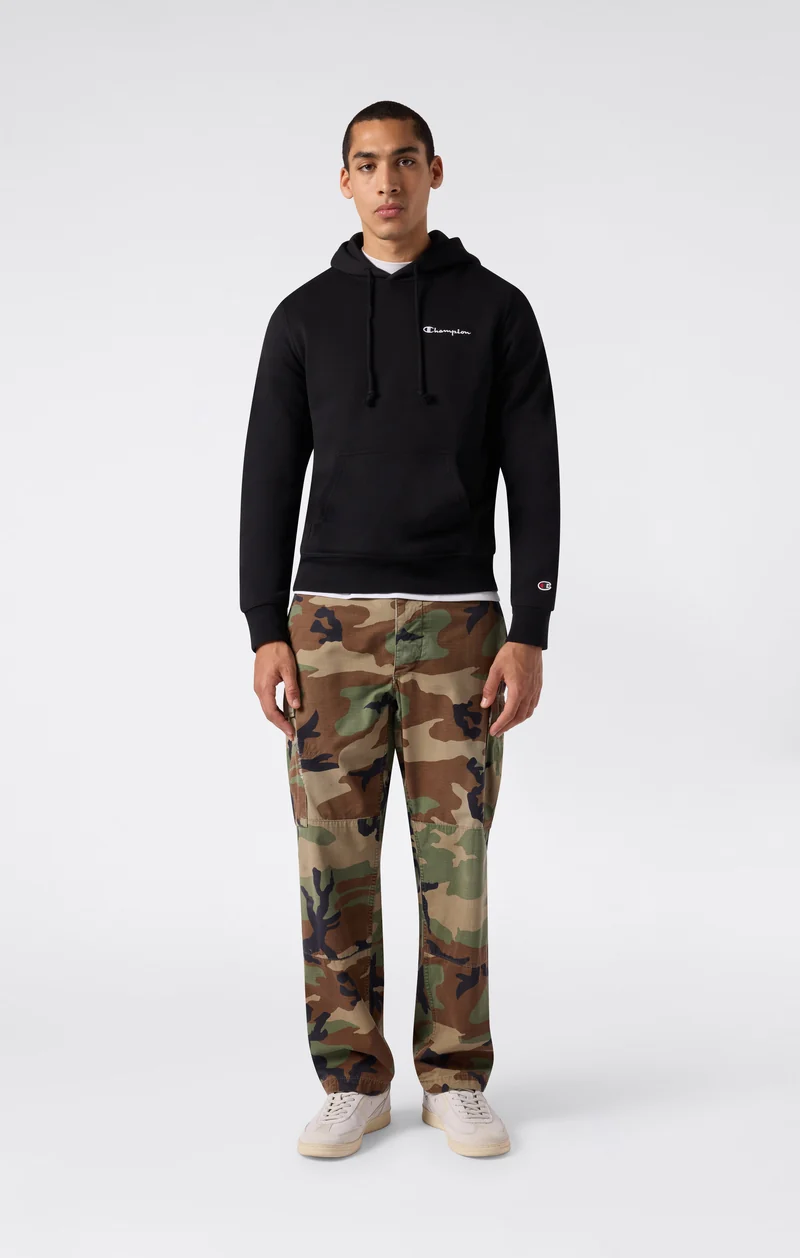 Men’s Fleece Hoodie with Small Embroidered Logo Icons