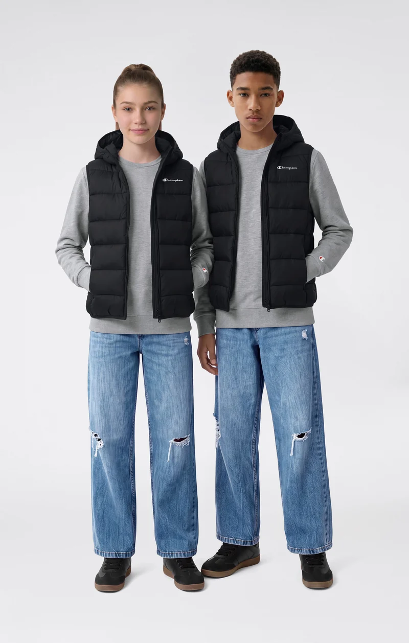 Padded Hooded Vest with Full Zip for Kids