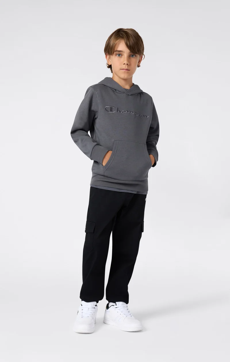 Boys’ Fleece Hoodie with Big Embroidered Logo Icons