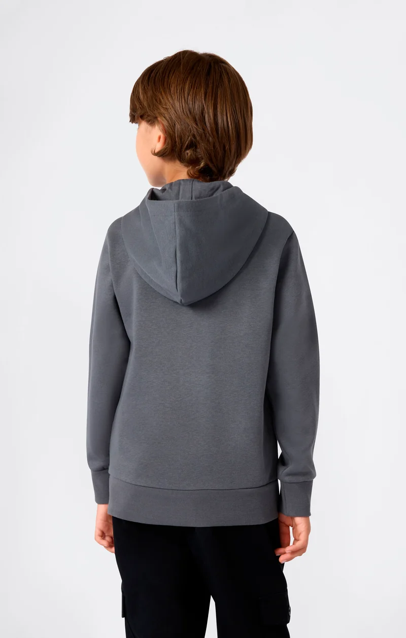 Boys’ Fleece Hoodie with Big Embroidered Logo Icons
