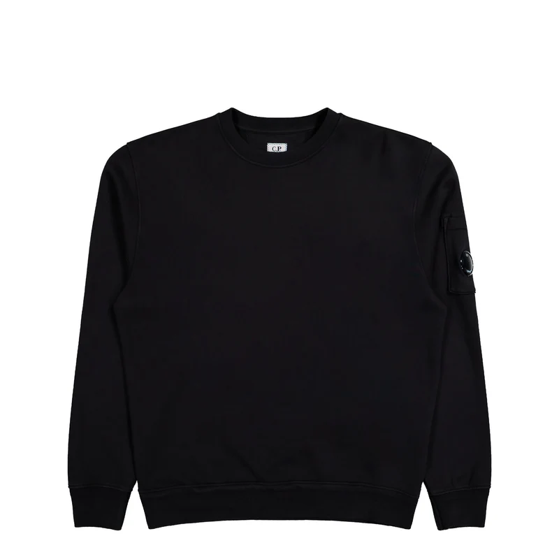 Cotton Diagonal Fleece Crewneck Lens Sweatshirt